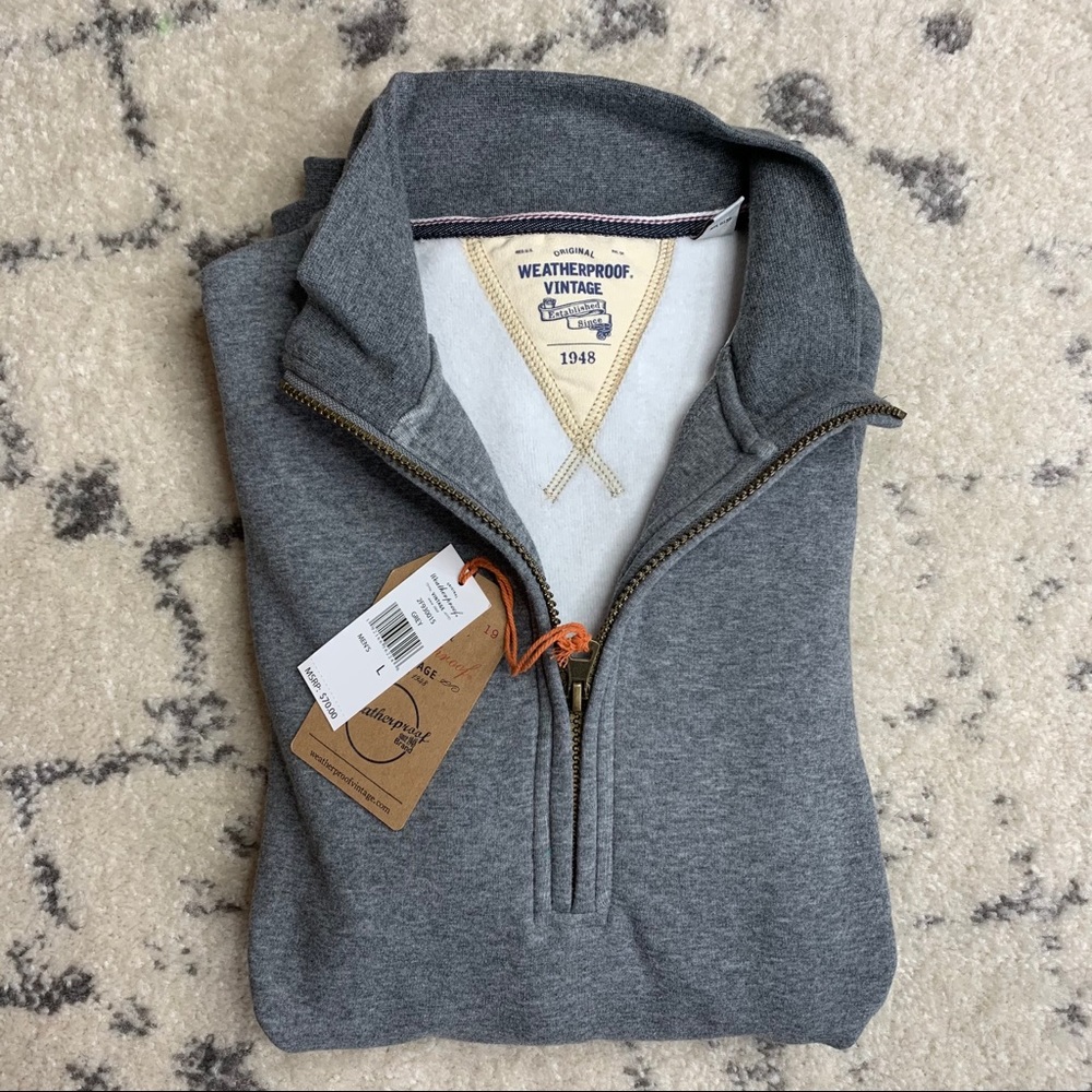 Weatherproof Vintage Grey Quarter Zip Sweater